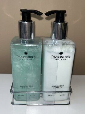 Pecksniff's England Soap Dispenser Set Moisturizing Hand Soap & Lotion New